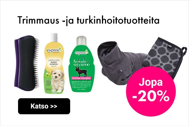 Trimmaus ja turkinhoitotuotteita alessa