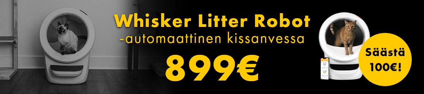 Whisker Litter-Robot 4 -automaattinen kissanvessa 899e 1.12. asti.