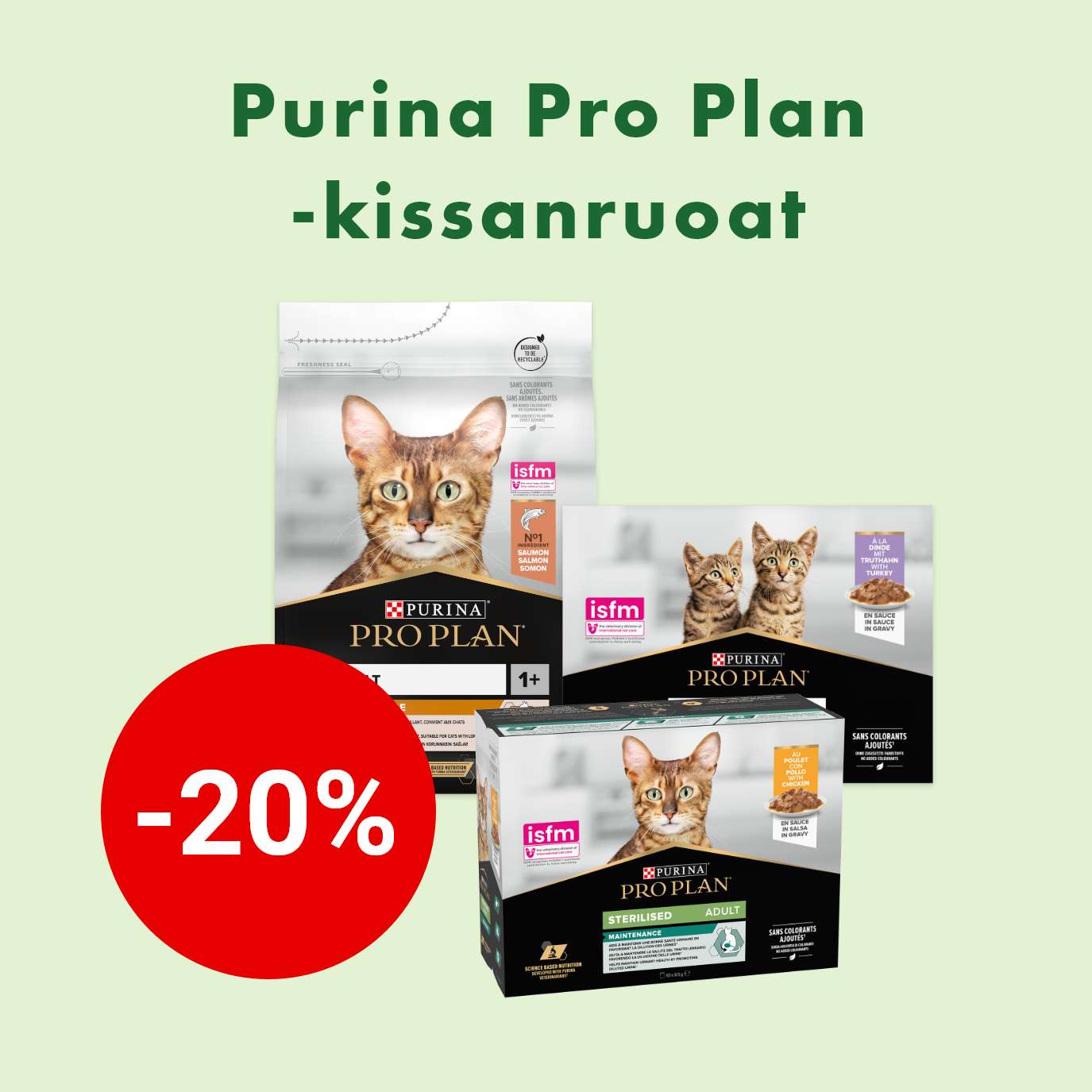 -20% Purina Pro Plan -kissanruoat