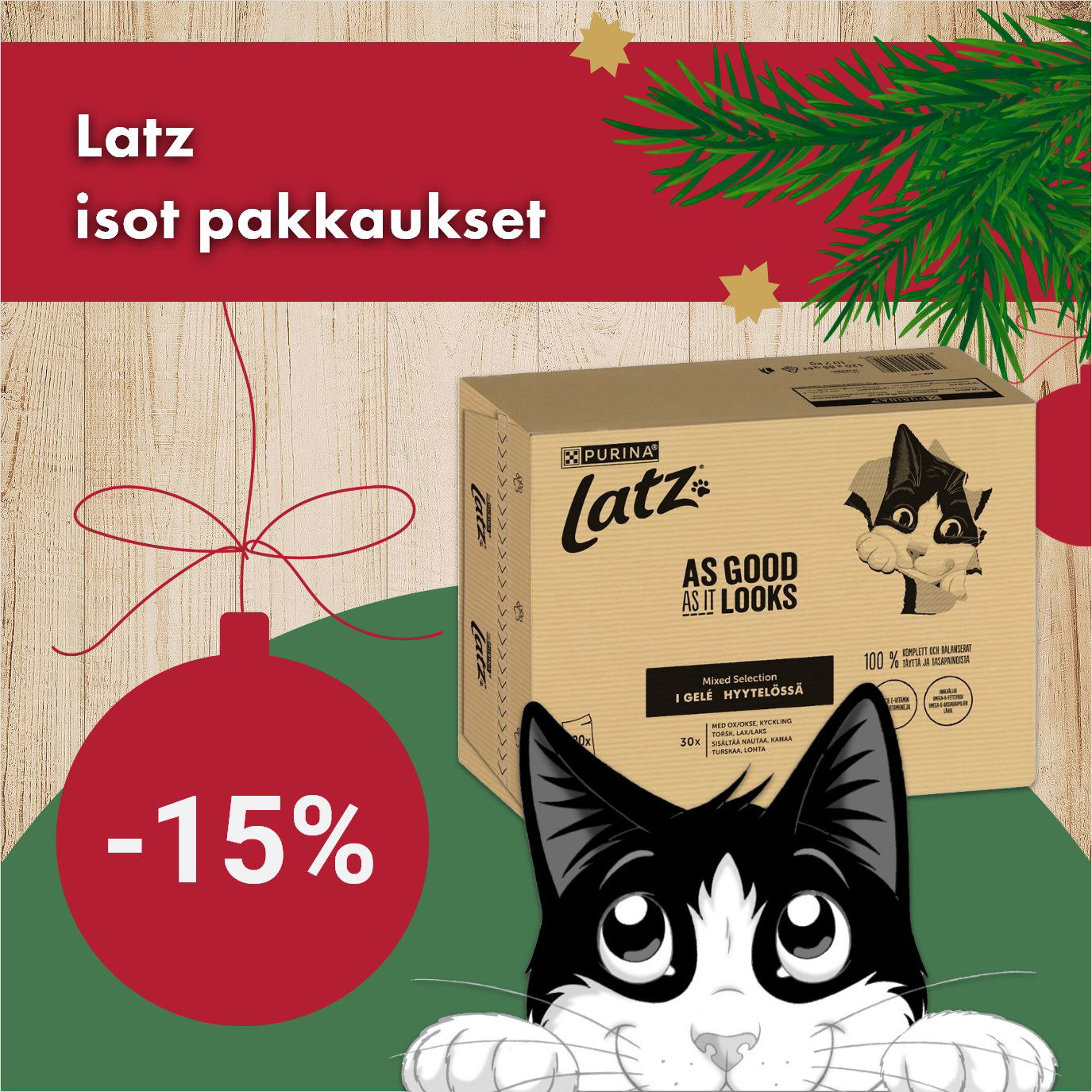 Latz-kissanruoat (isot pakkaukset) -15% 31.12. asti