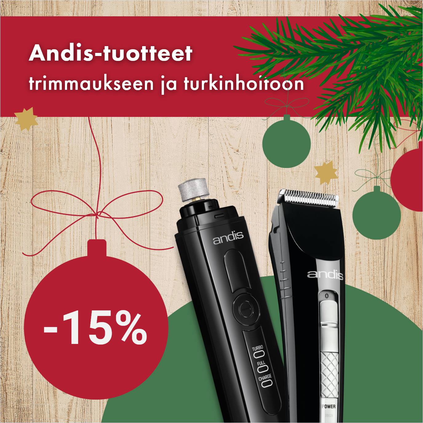 Andis-tuotteet turkinhoitoon -15% 30.11. asti
