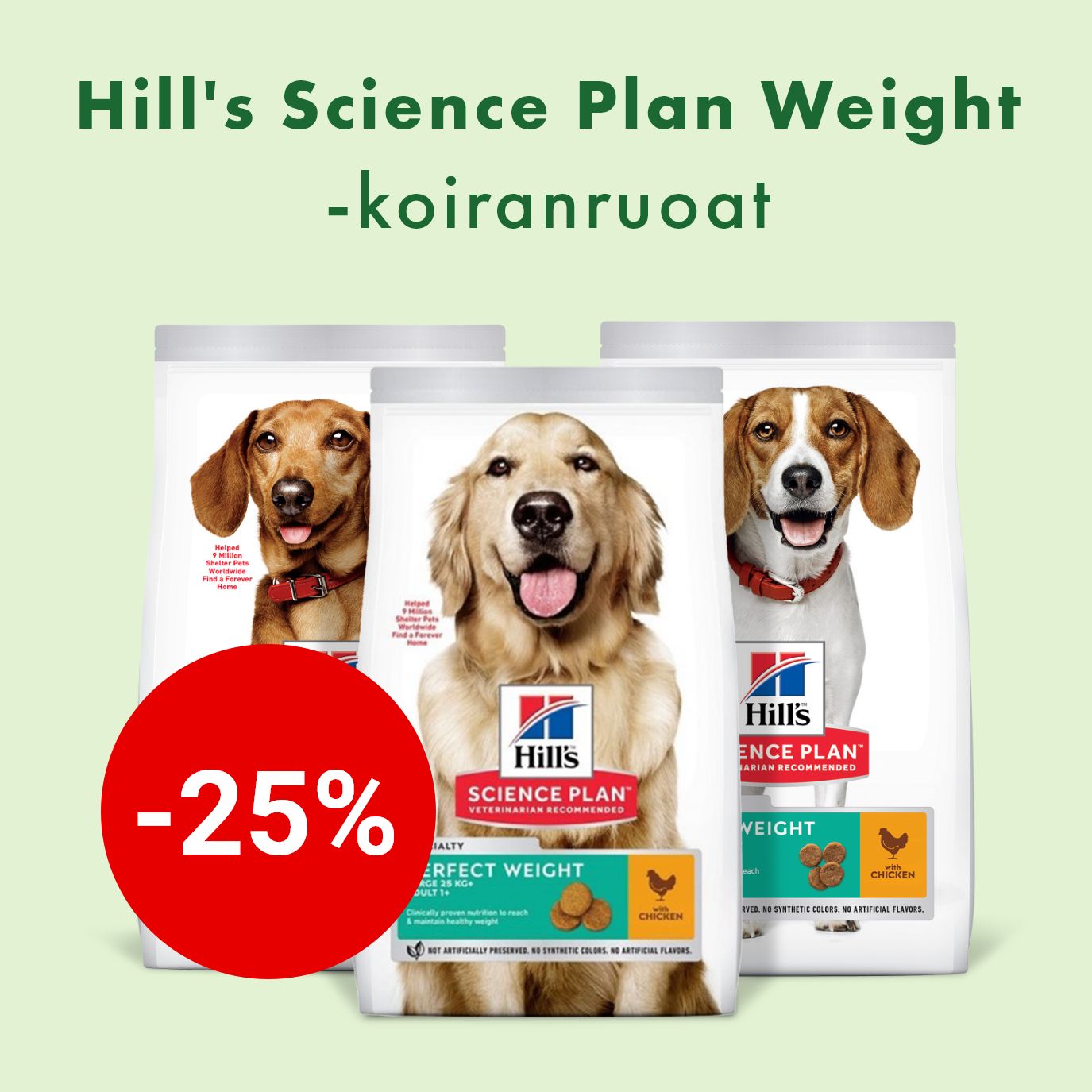 Hills Sciene Plan -koiranruoat painonhallintaan -25% 30.1. asti