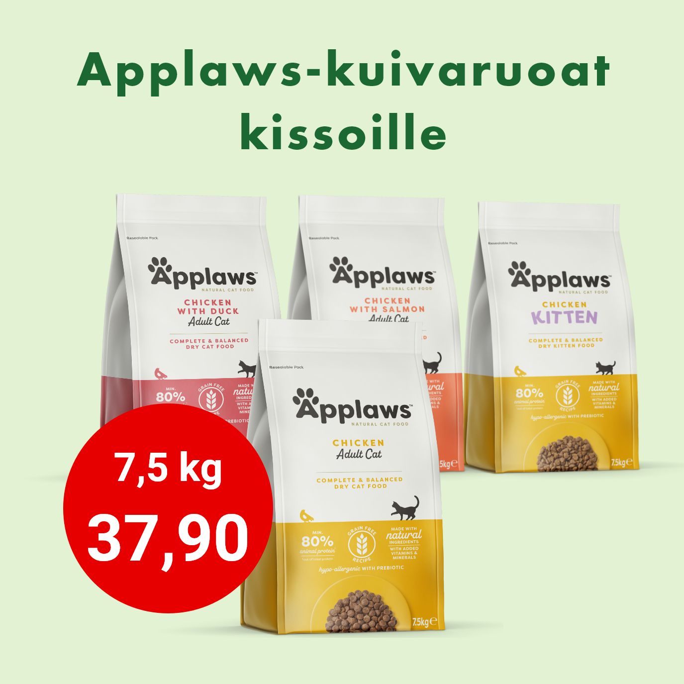 Applaws-kissanruoat 7,5 kg 37,90 €