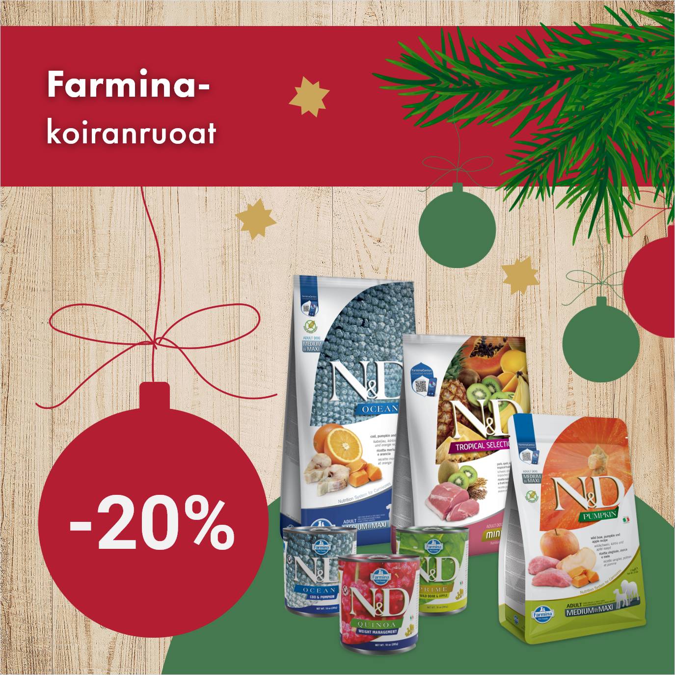 Farmina-koiranruoat -20%. Kampanja voimassa 30.11.2025 asti.