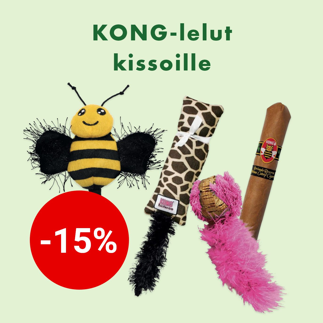 Kong lelut kissoille ja koirille -15% 31.10.2025 saakka.