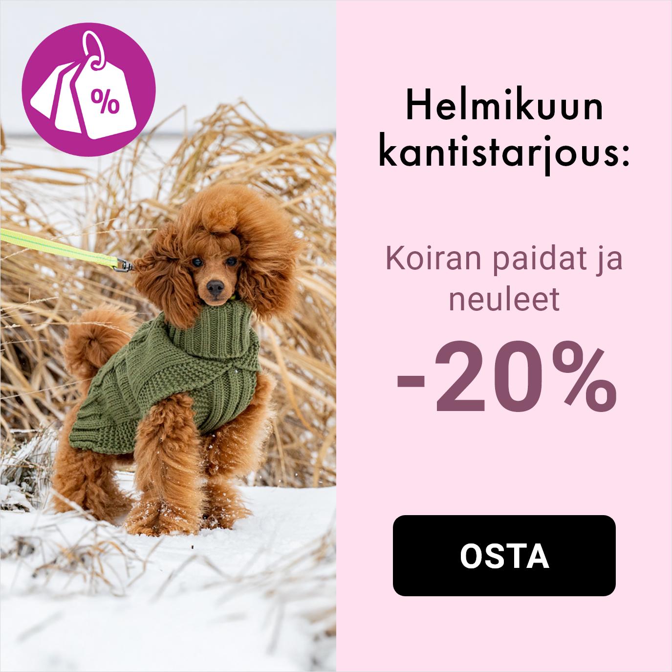 Kantistarjous: koiran paidat ja neuleet -20%