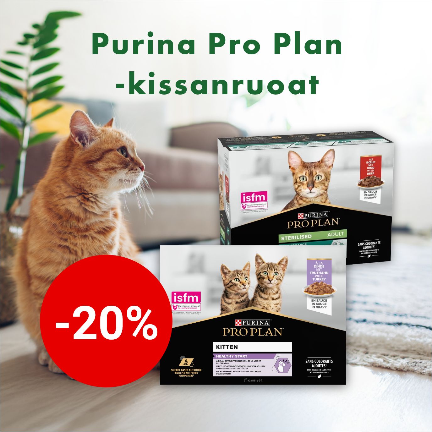 -20% Purina Pro Plan -kissanruoat