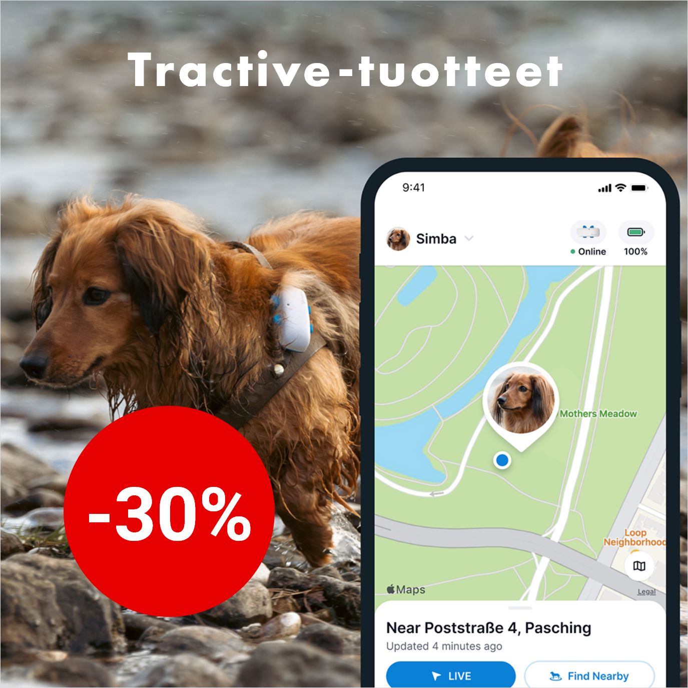 -30% Tractive-GPS-paikantimet