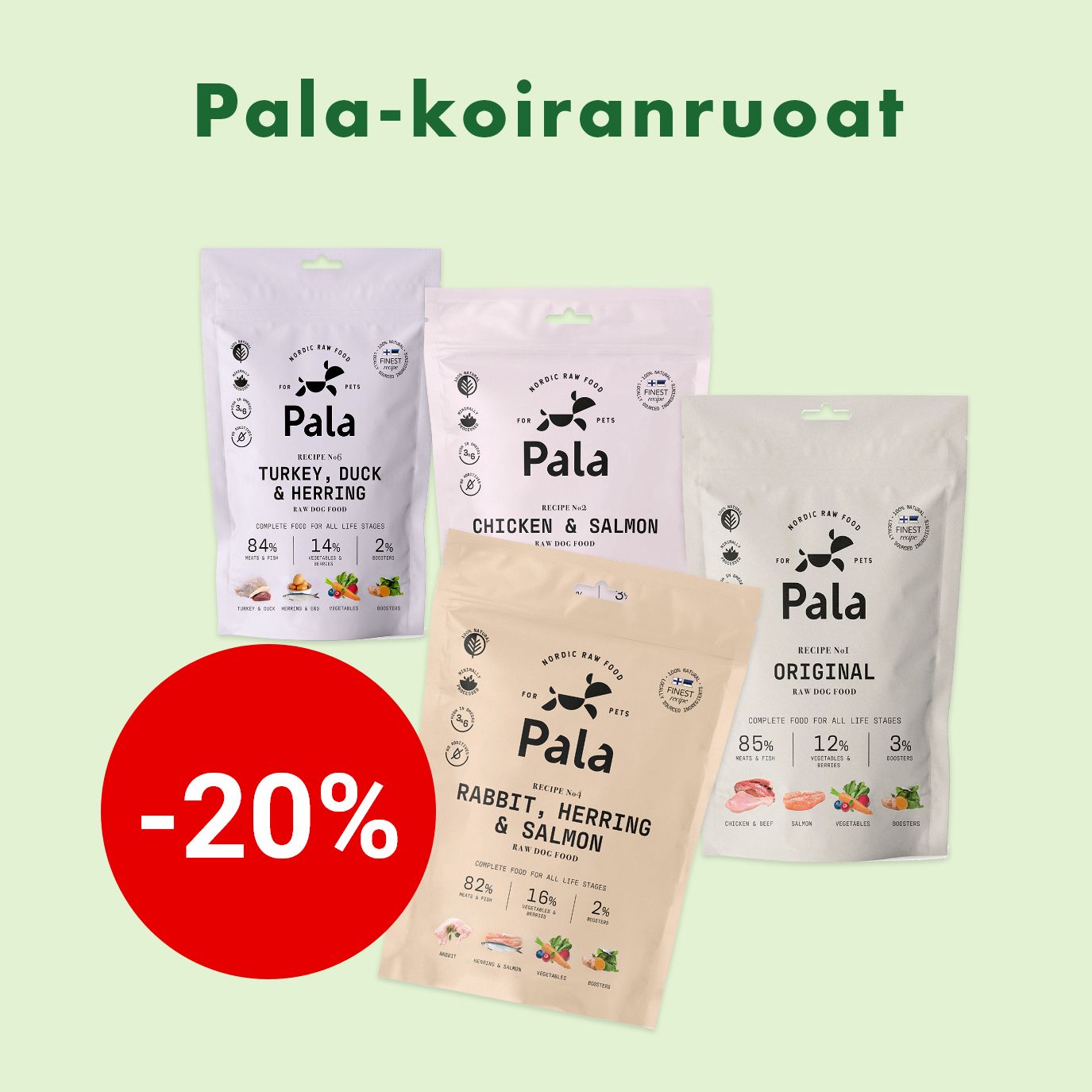 -20% Pala-koiranruoat