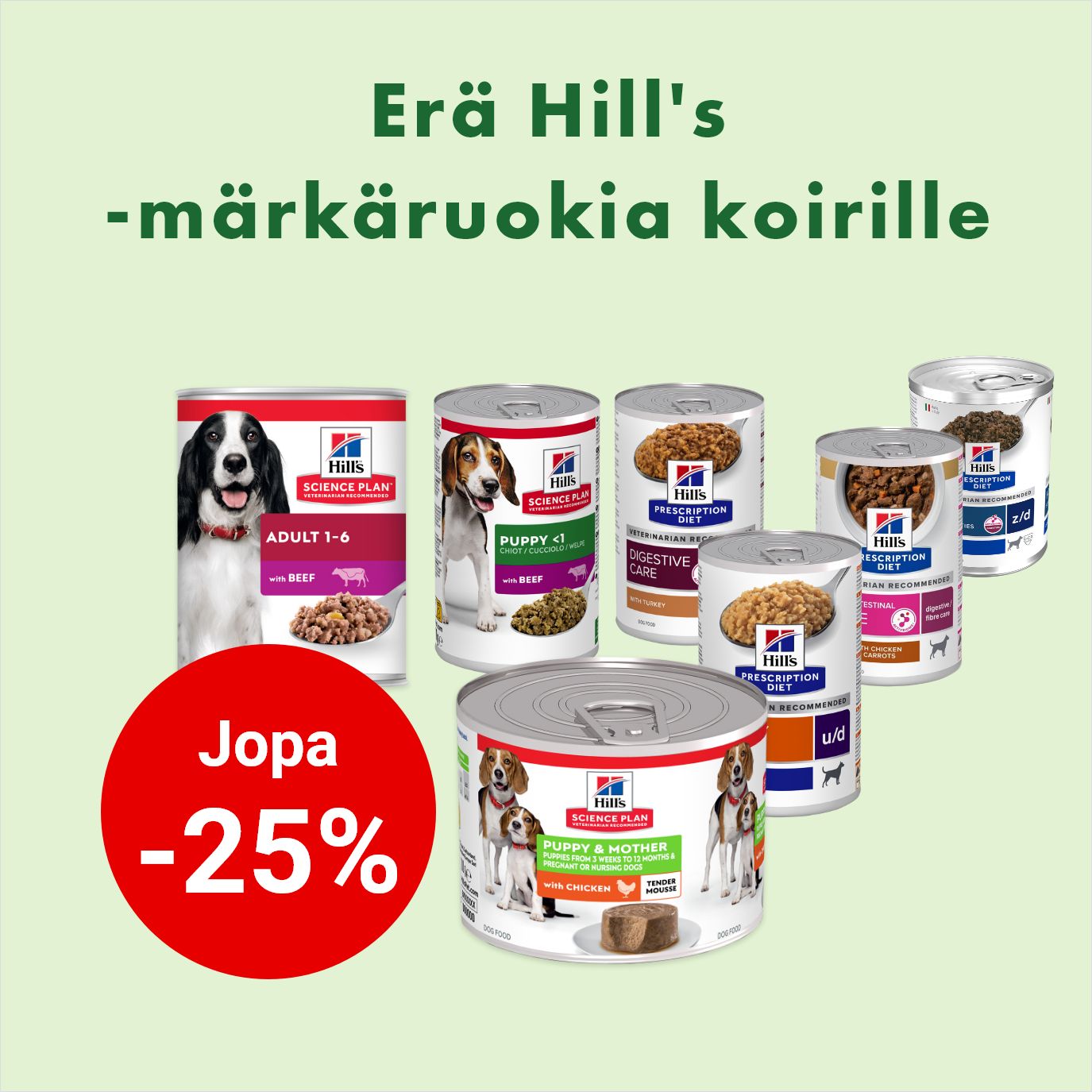  Hills Science Plan -koiran m&auml;rk&auml;ruoat -25% 30.4. asti