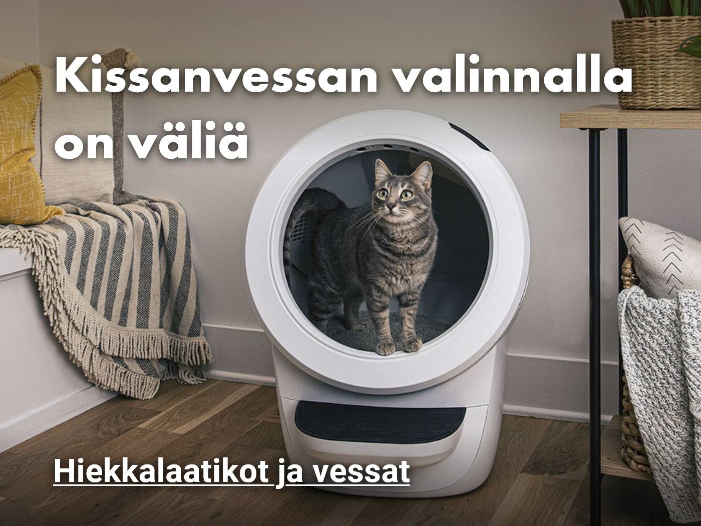 Kissan hiekkalaatikot ja vessat