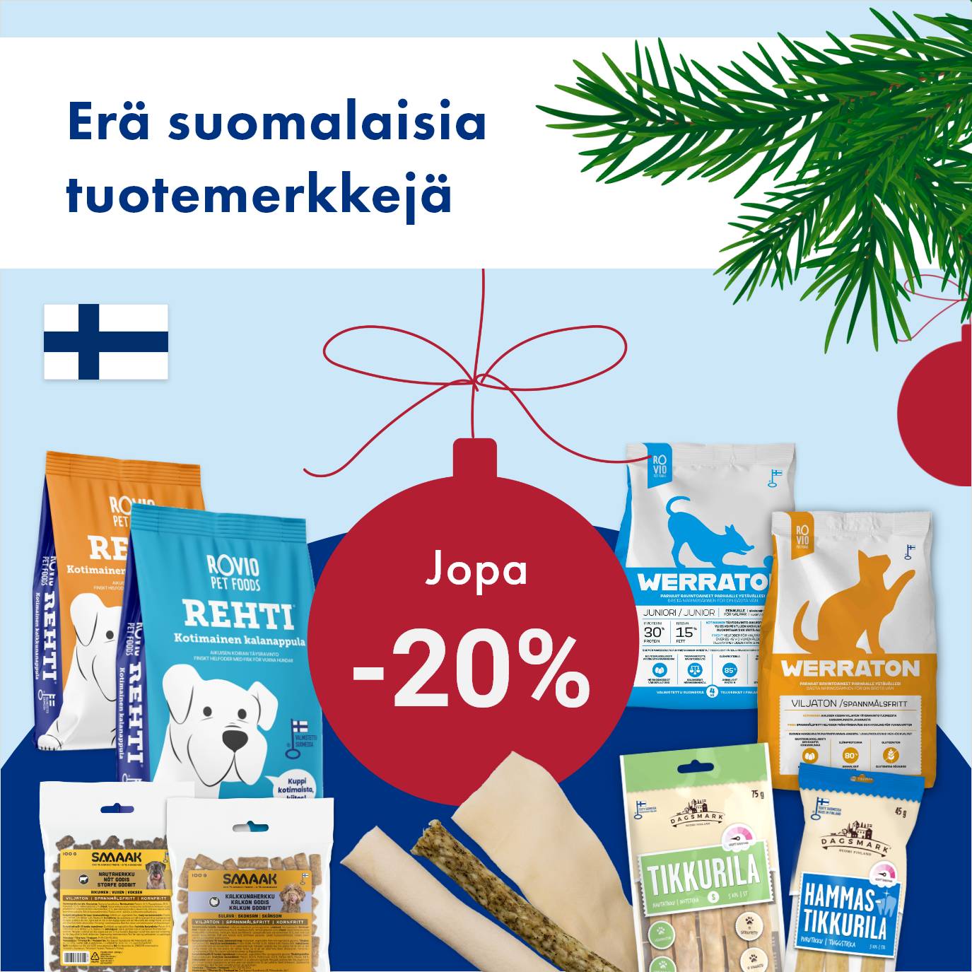 Erä suomalaisia tuotemerkkejä -20%