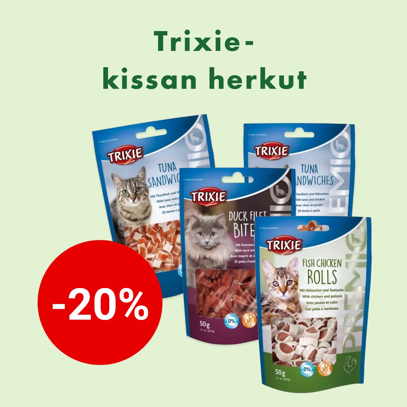 -20% Trixie-kissan herkut