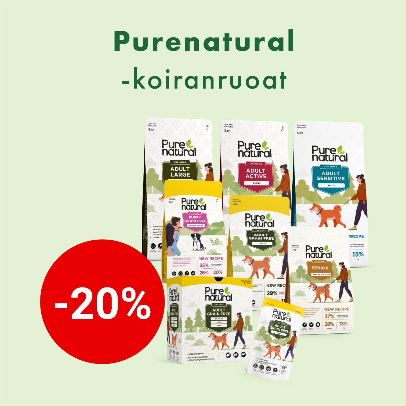 Purenatural koiranruoat -20% 22.2.2026 asti