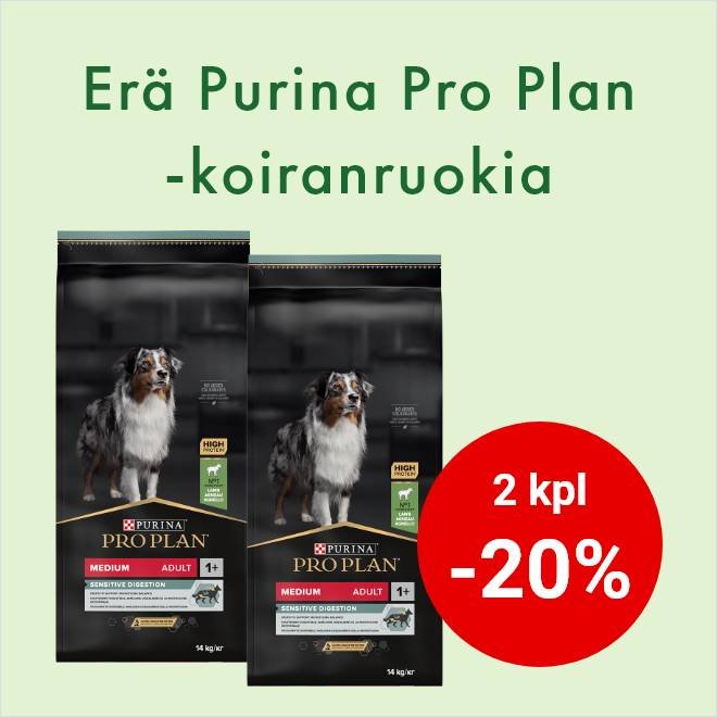 2kpl -20% Purina Pro Plan -koiranruoat 7-14kg