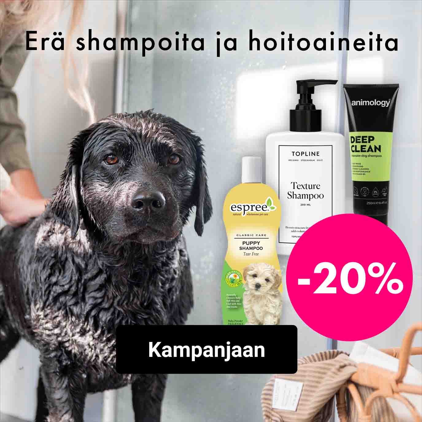 Erä shampoita ja hoitoaineita -20%