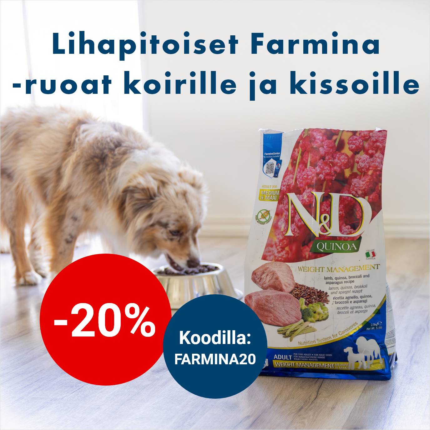 Farmina -20% koodilla FARMINA20