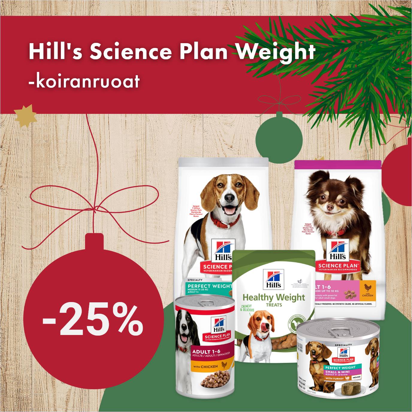 Hills Sciene Plan kissan- ja koiranruoat ruoat painonhallintaan -25% 30.1.2026 asti 