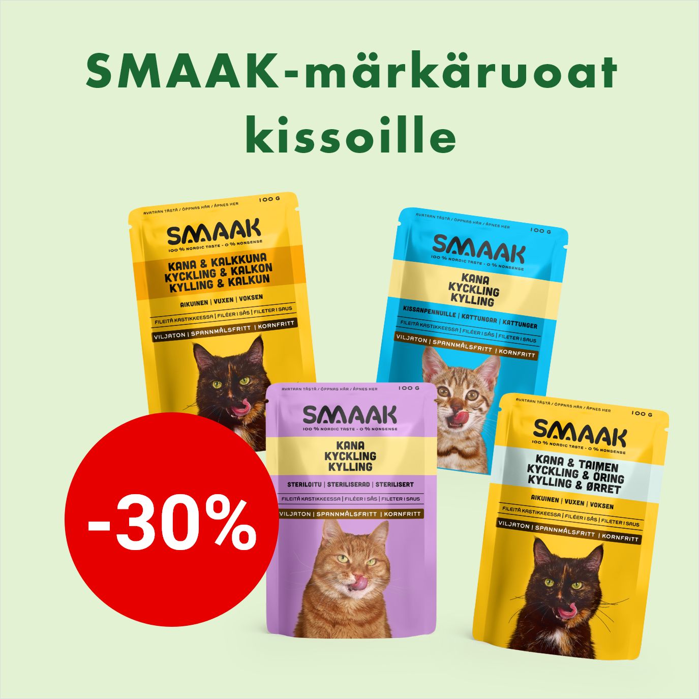 -30% Smaak-kissan märkäruoat