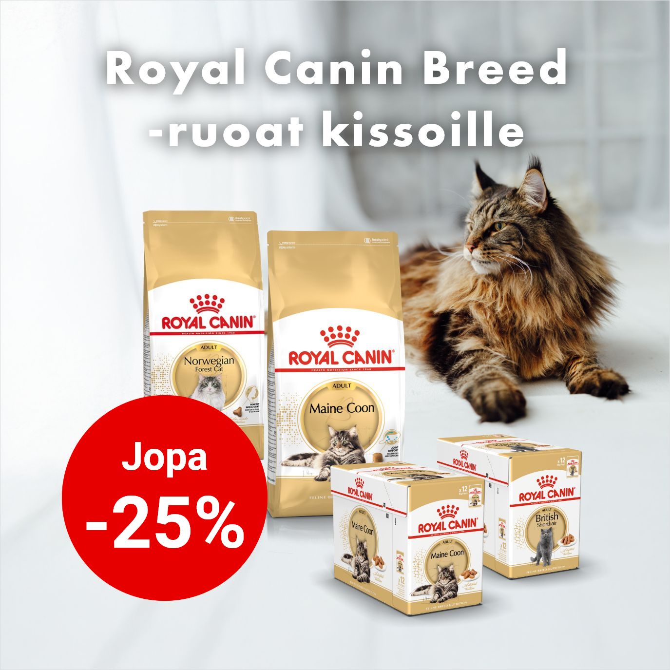royal canin breed kissanruoat jopa -25% 28.2.2026 asti