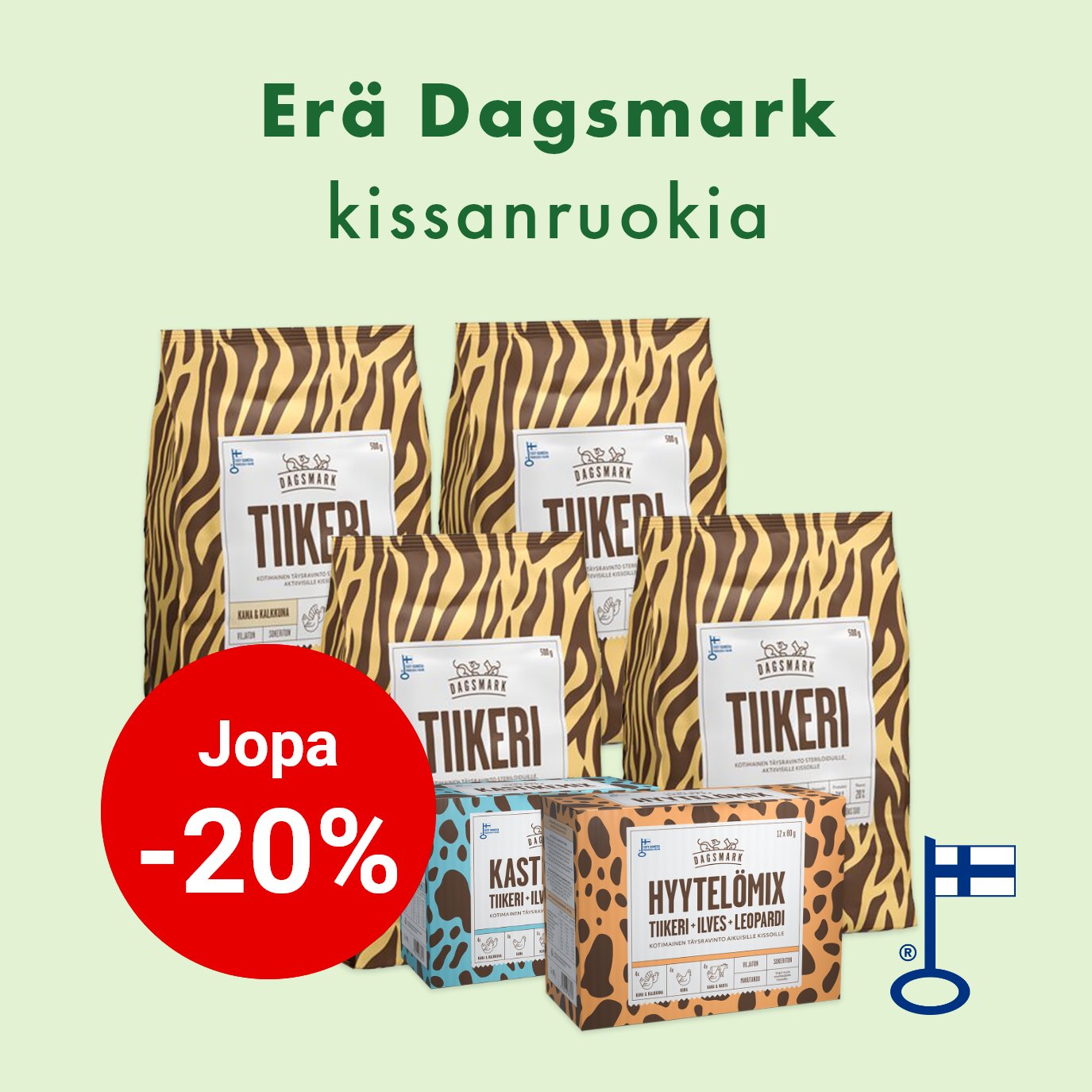Dagsmark-kissanruoat jopa -20% 31.1.2026 asti