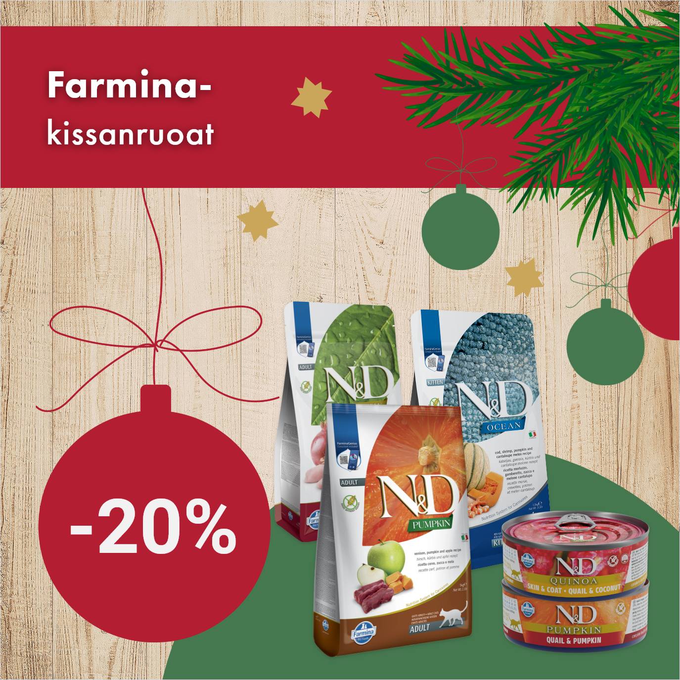 Farmina-kissanruoat -20%. Kampanja voimassa 30.11.2025 asti.