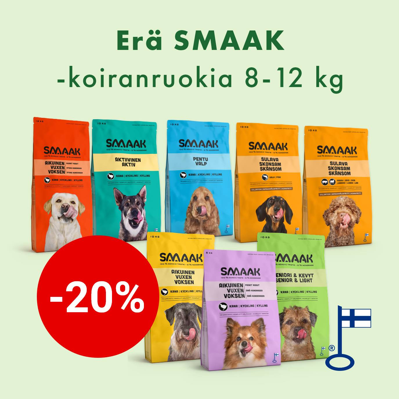 Smaak-koiranruoat (8-12 kg) -20% 25.1. asti
