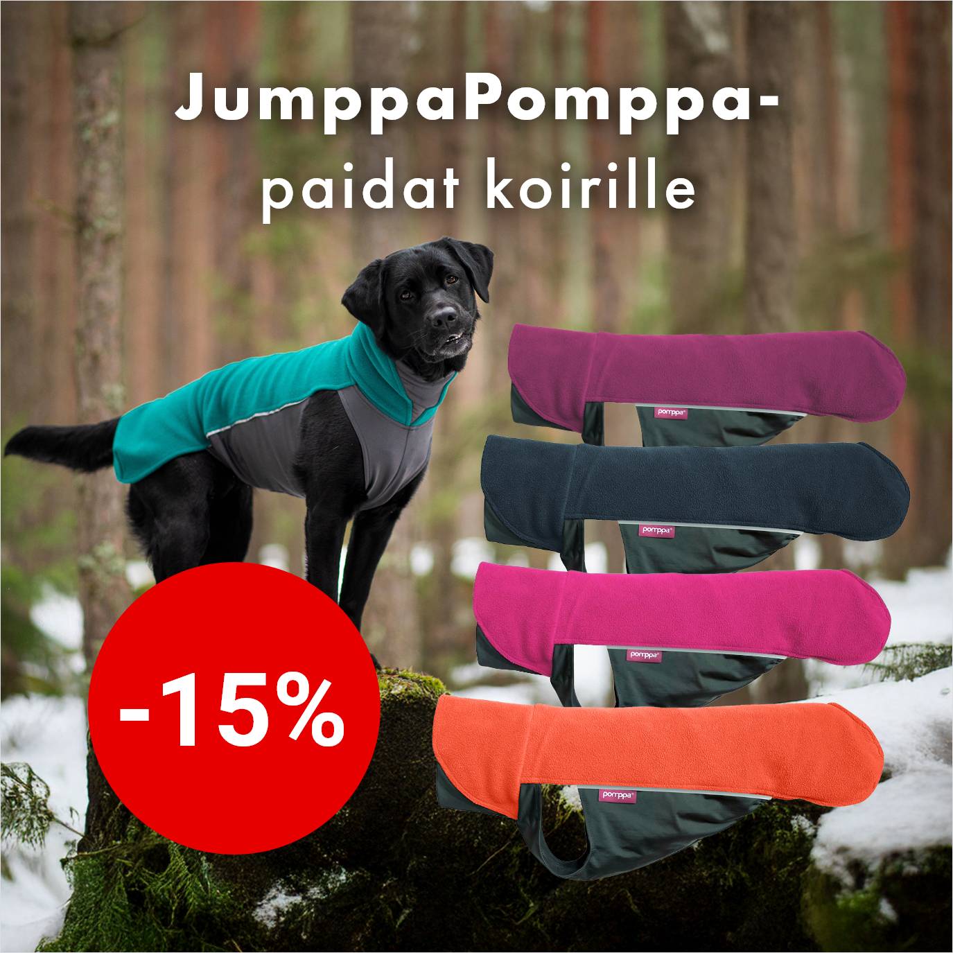 JumppaPomppa koiran paidat -15% 31.10. asti