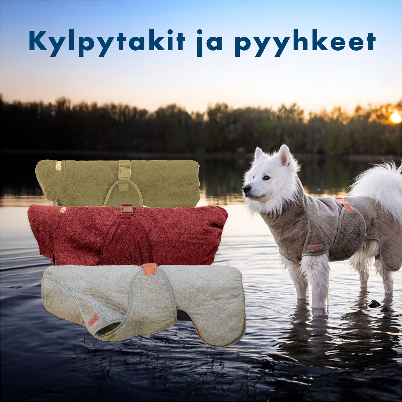 Koiran kylpytakit ja pyyhkeet