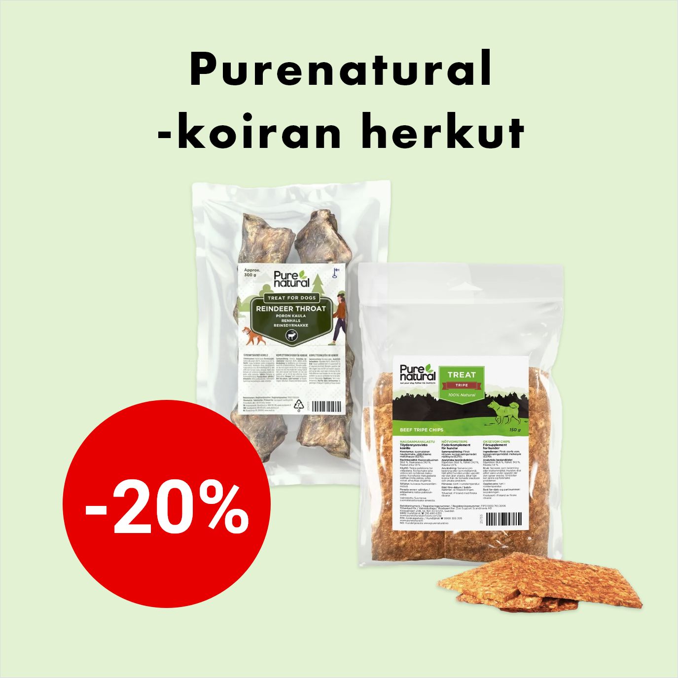-20% Purenatural-koiran herkut