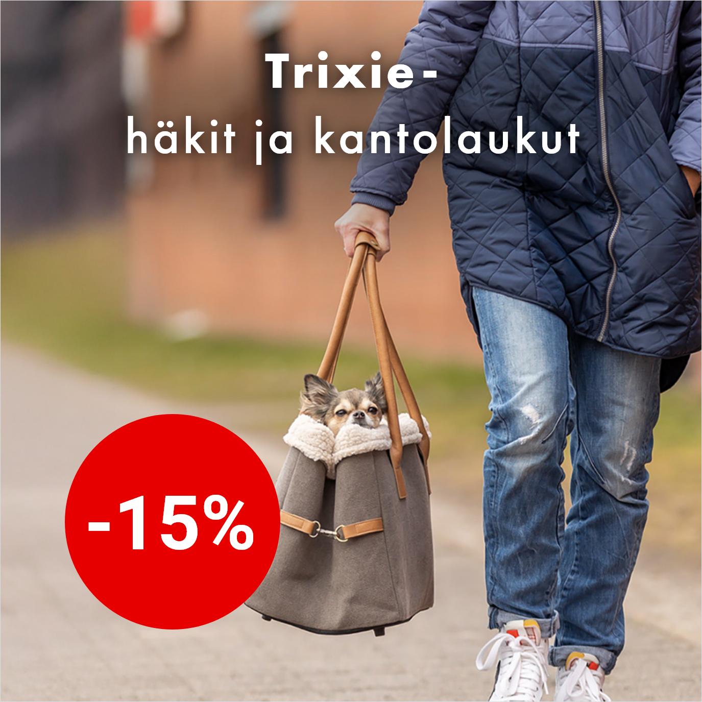 Trixie-häkit ja kantolaukut -15% 31.10.2025 asti.