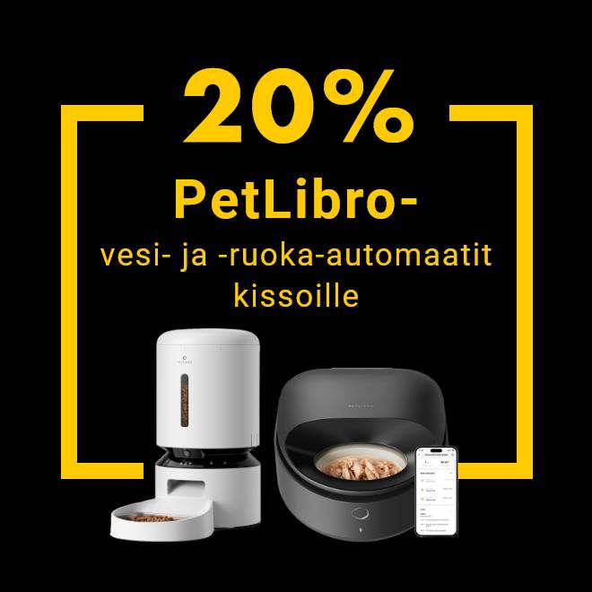 Petlibro -ruoka ja vesiautomaatit -20% 1.12. asti