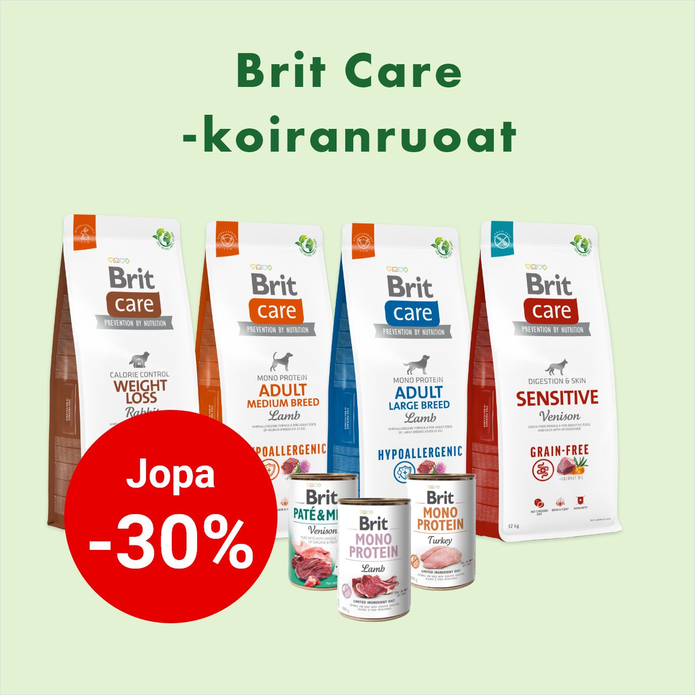 Brit Care -koiranruoat jopa -30% 22.3. asti