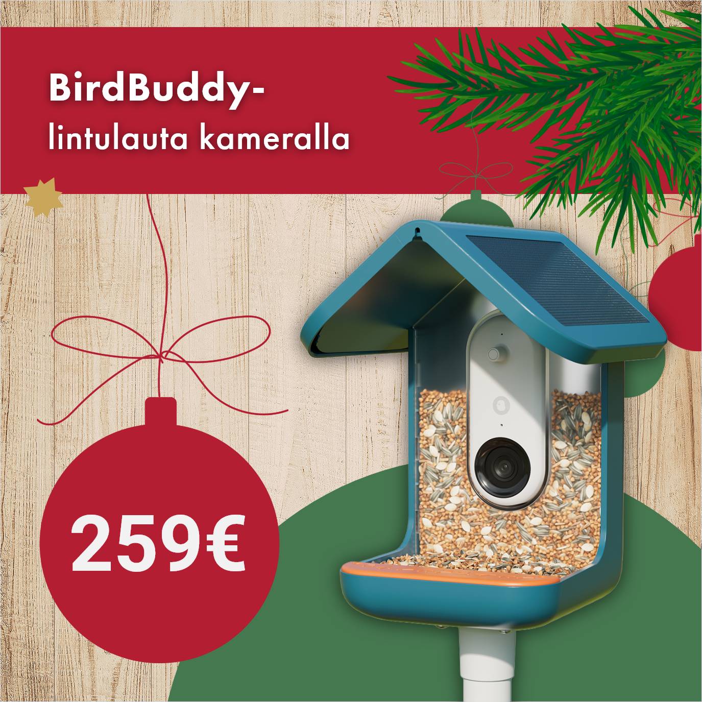 Bird Buddy -lintulauta kameralla 259 € 31.12. asti
