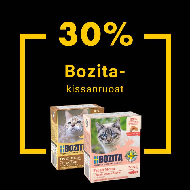 Bozita-kissanruoat -30% 1.12. asti.