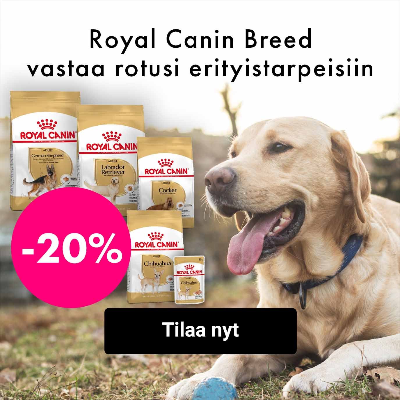 Royal Canin Breed koirille -20%