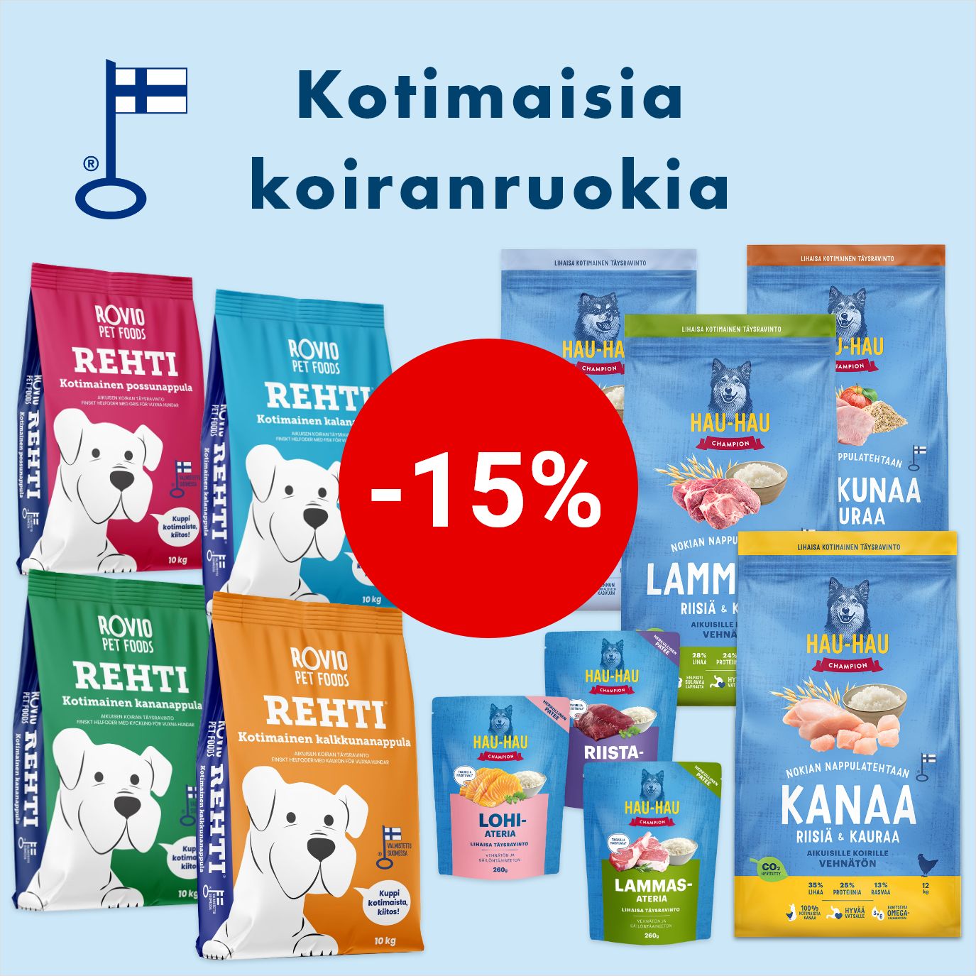 Kotimaisia koiranruokia -15%