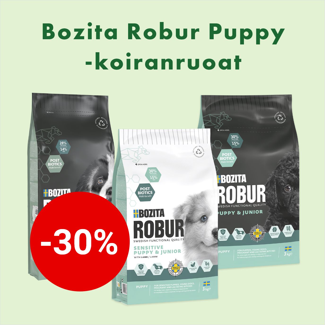 Bozita Robur -penturuoat koiralle -30% 31.3. asti