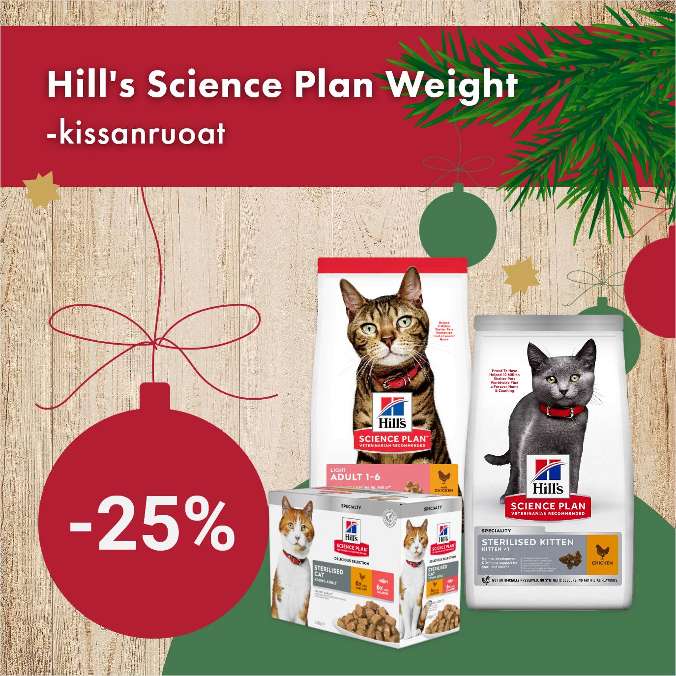 Hills Sciene Plan -kissanruoat painonhallintaan -25% 30.1.2026 asti