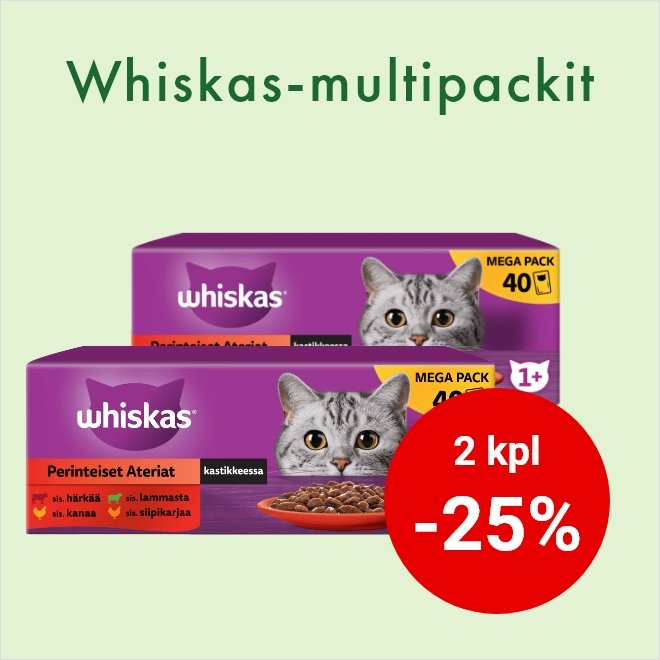 2kpl -25% Whiskas-multipackit