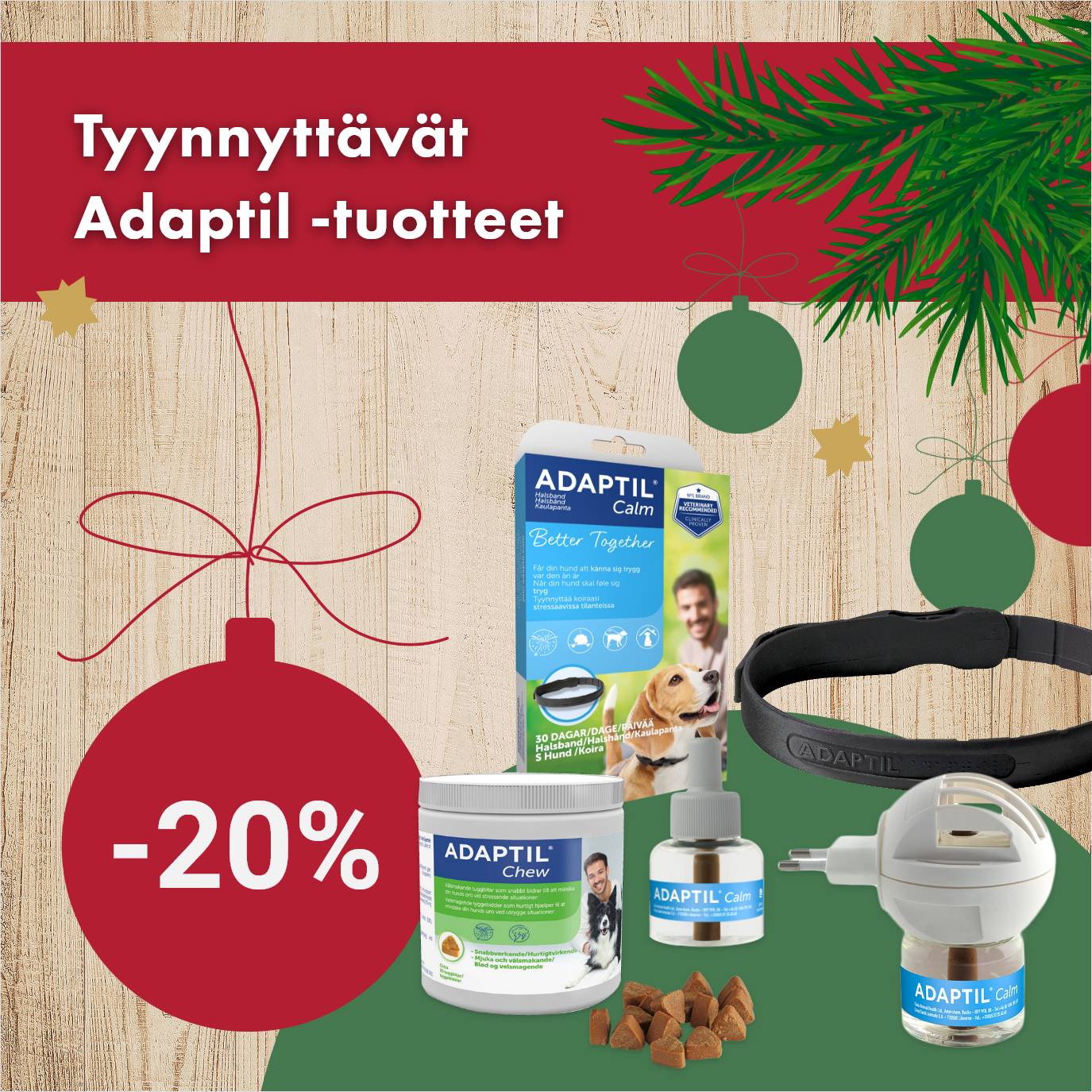 Tyynnytt&auml;v&auml;t adaptil tuotteet -20% 31.12. asti