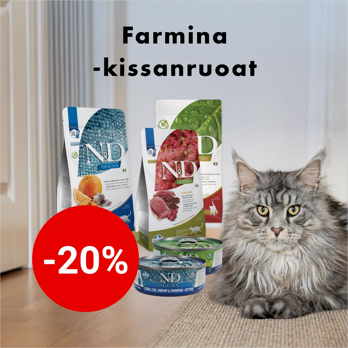 -20% Farmina-kissanruoat