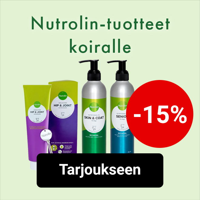 -15% Nutrolin-tuotteet koiralle