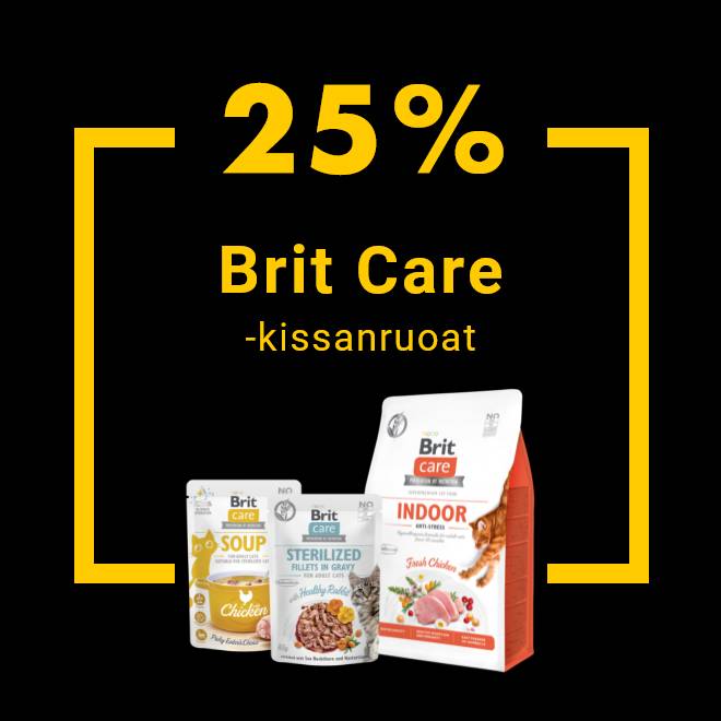 Brit Care -kissanruoat -25% 1.12. asti.