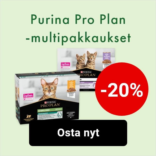 -20% Purina Pro Plan -multipackit kissalle