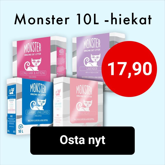 Monster 10l kissanhiekat 17,90€