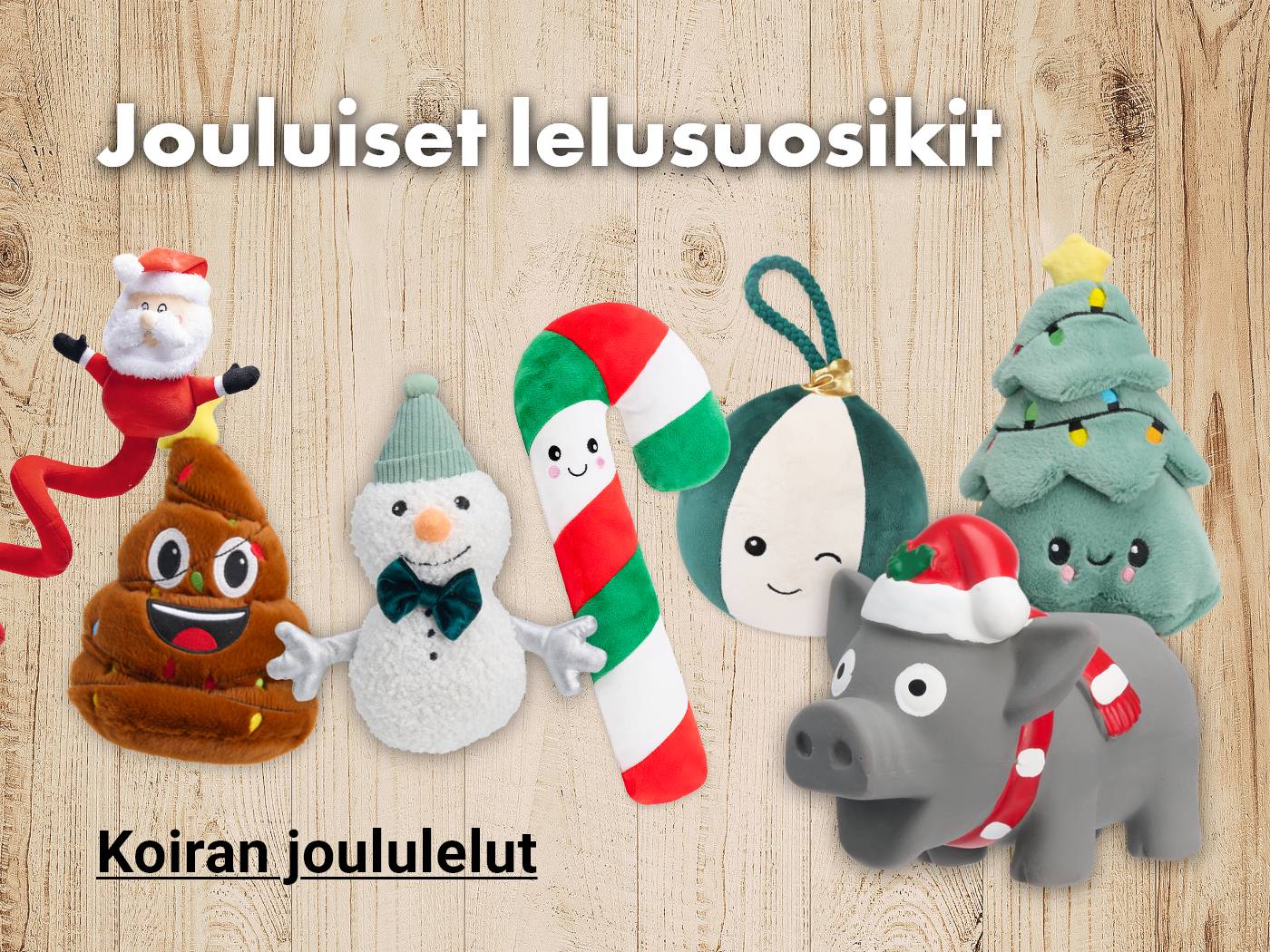 Jouluiset lelut koiralle