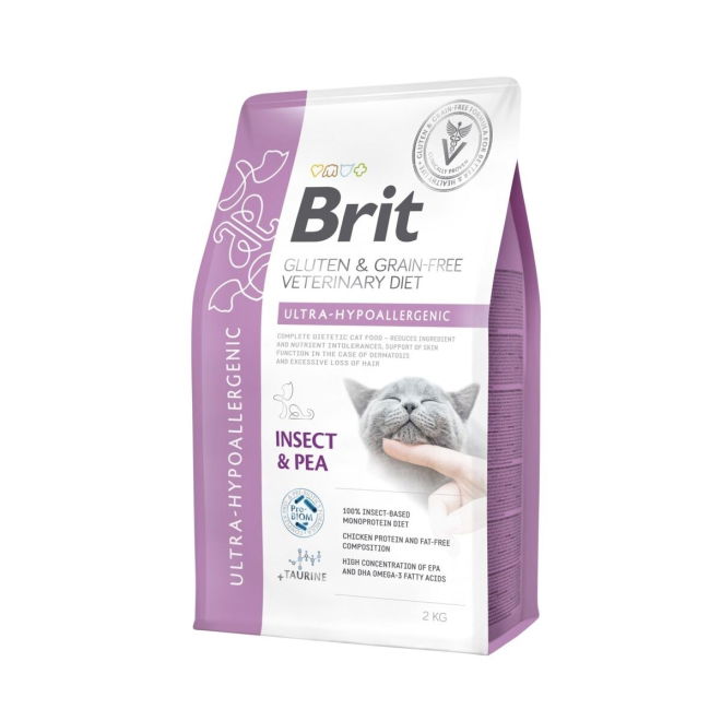 Brit Veterinary Diet Cat Grain Free Ultra Hypoallergenic Insect & Pea (2  kg)