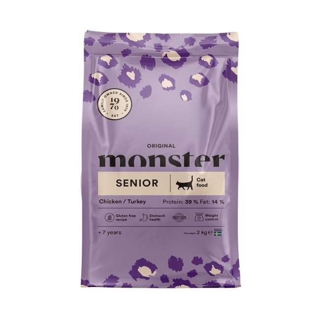 Monster Cat Original Senior kana-kalkkuna (2 kg)