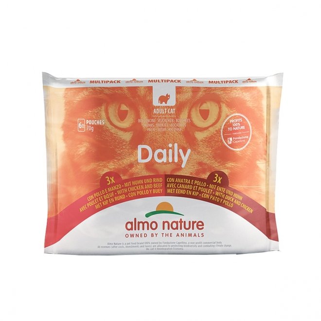 Almo Nature Multipack kana & ankka - kana & nauta 6 x 70 g